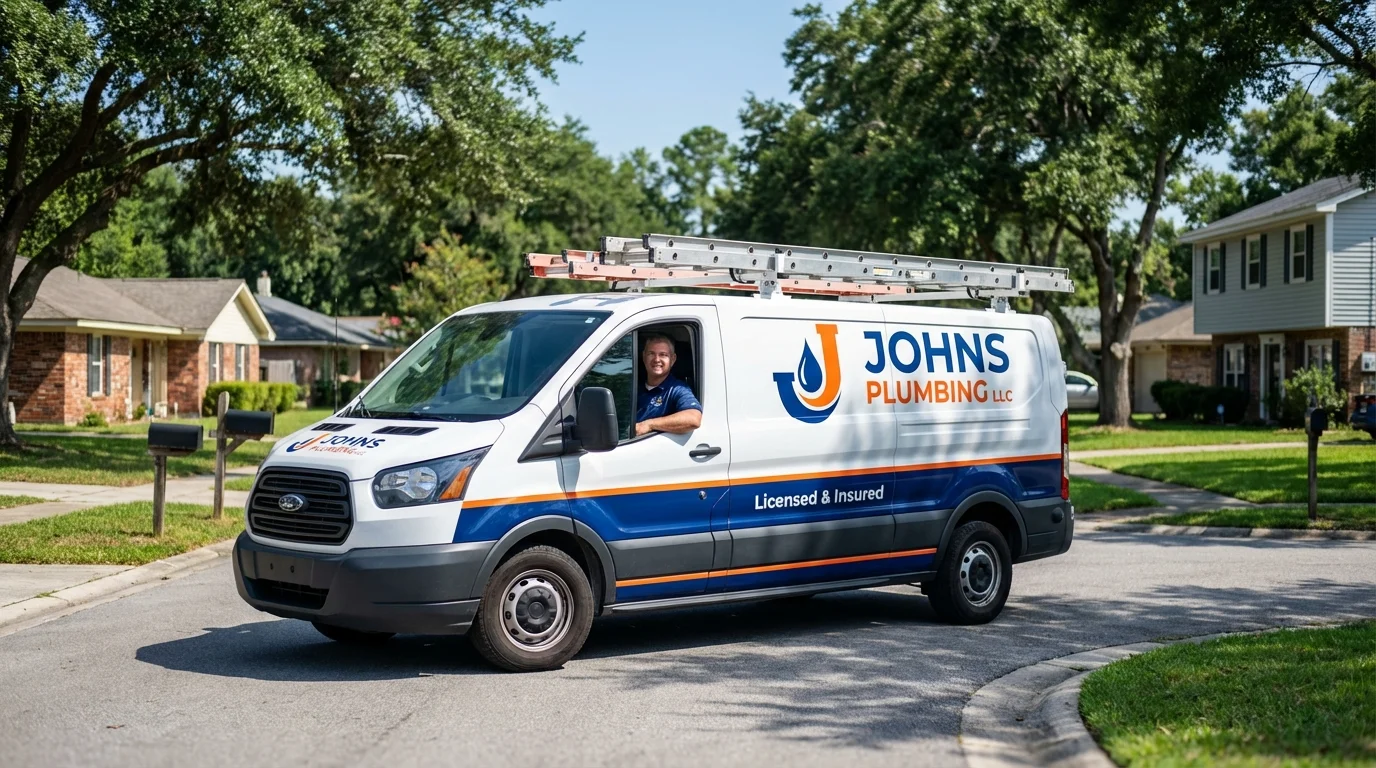 Johns Plumbing LLC service van in Moundsville, WV