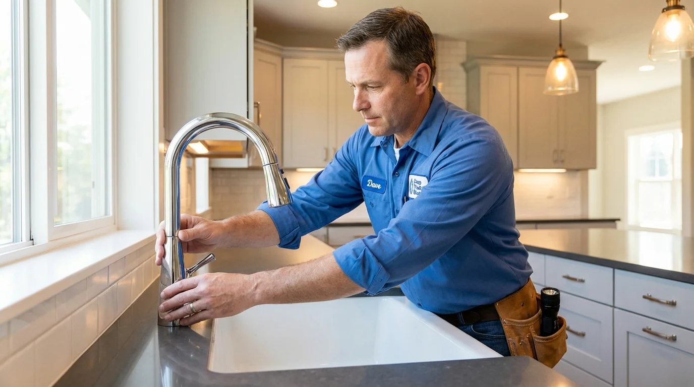 Kitchen faucet installation by Johns Plumbing LLC in Moundsville